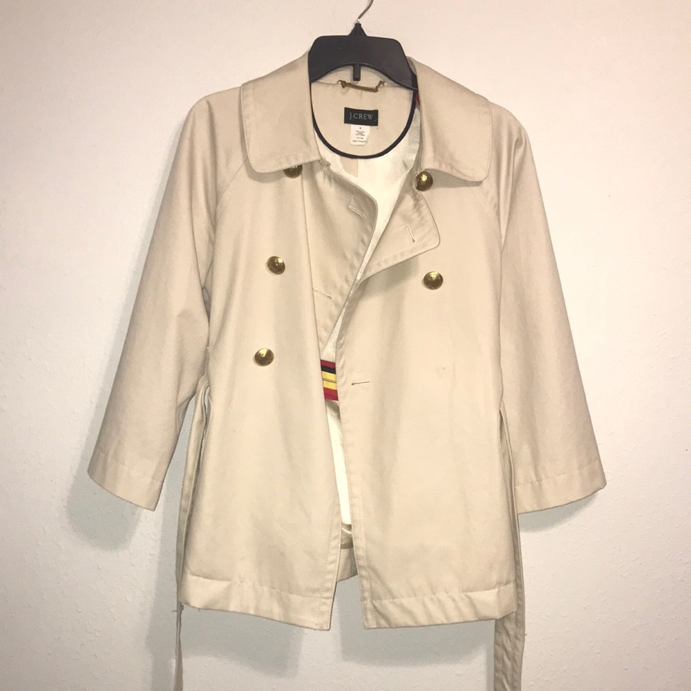 J. Crew Crop Sleeve Trench size 8